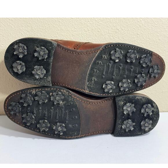 Allen Edmonds Honor Collection Men's First Cut Brown Soft Spike Golf Shoes - 9B - Picture 6 of 8